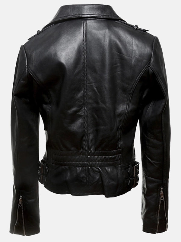 womens harley black leather jacket..