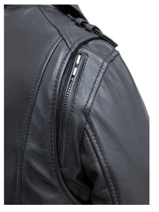 womens leather motor cycle jacket..