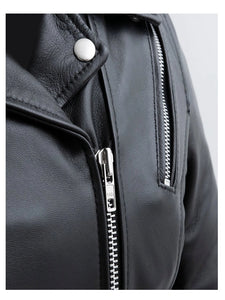 womens leather motor cycle jacket.