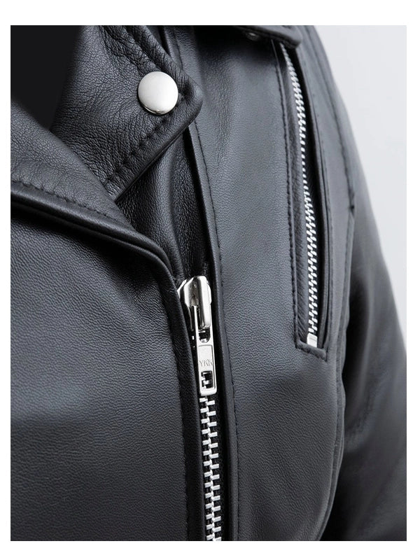 womens leather motor cycle jacket.