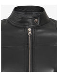 Womens Short Body Cafe Racer Leather Jacket