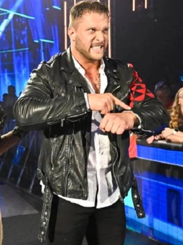 wwe extreme rules karrion kross black leather jacket....