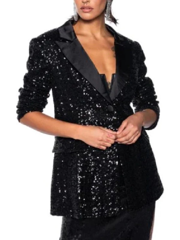 wwe pay per view alicia warrington black sequin blazer.