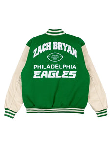 zach bryan x eagles letterman jacket.