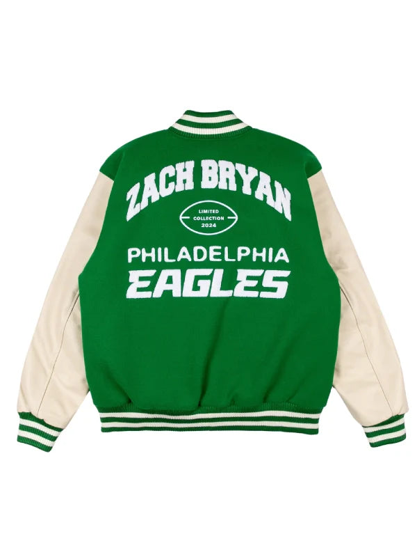 zach bryan x eagles letterman jacket.