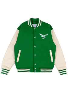 zach bryan x eagles letterman jacket